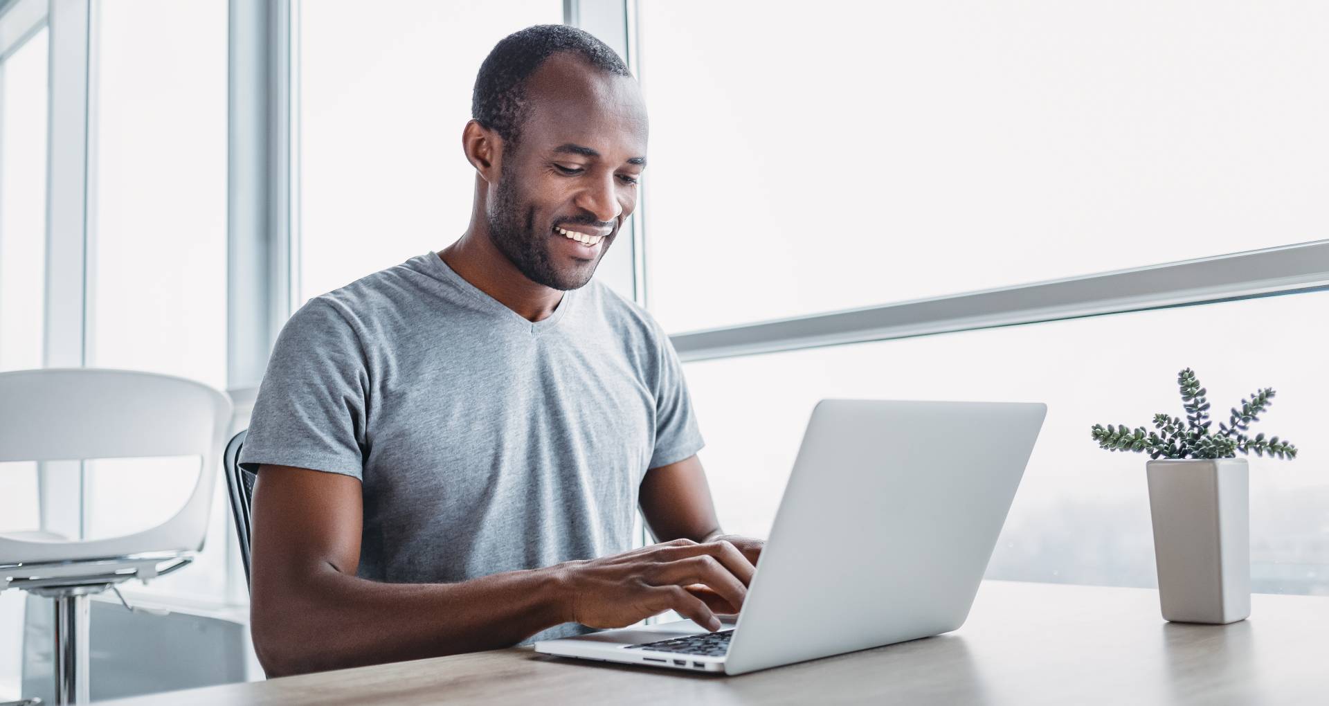 Man using a laptop